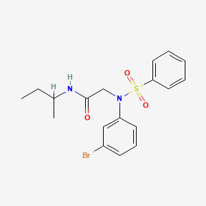 molecular formula C18H21BrN2O3S B5002054 2-[N-(benzenesulfonyl)-3-bromoanilino]-N-butan-2-ylacetamide 