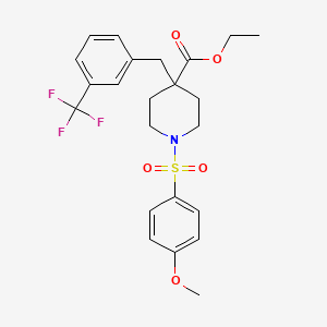 ethyl 1-[(4-methoxyphenyl)sulfonyl]-4-[3-(trifluoromethyl)benzyl]-4-piperidinecarboxylate