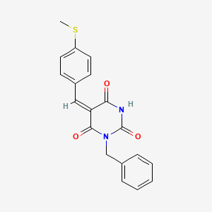 molecular formula C19H16N2O3S B5002065 1-benzyl-5-[4-(methylthio)benzylidene]-2,4,6(1H,3H,5H)-pyrimidinetrione 