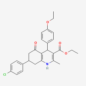 ethyl 7-(4-chlorophenyl)-4-(4-ethoxyphenyl)-2-methyl-5-oxo-1,4,5,6,7,8-hexahydro-3-quinolinecarboxylate