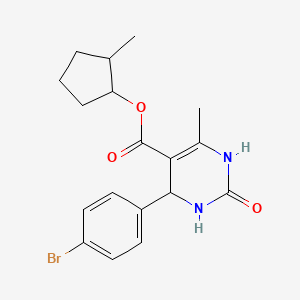 molecular formula C18H21BrN2O3 B5002129 2-Methylcyclopentyl 4-(4-bromophenyl)-6-methyl-2-oxo-1,2,3,4-tetrahydropyrimidine-5-carboxylate 