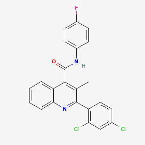 molecular formula C23H15Cl2FN2O B5002144 2-(2,4-dichlorophenyl)-N-(4-fluorophenyl)-3-methyl-4-quinolinecarboxamide 