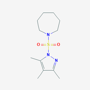 molecular formula C12H21N3O2S B500216 1-(3,4,5-Trimethylpyrazol-1-yl)sulfonylazepane CAS No. 890594-17-9