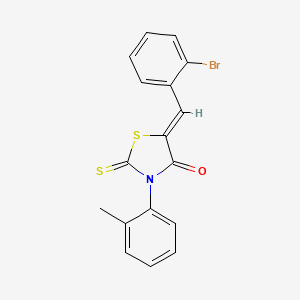 molecular formula C17H12BrNOS2 B5002187 5-(2-bromobenzylidene)-3-(2-methylphenyl)-2-thioxo-1,3-thiazolidin-4-one 