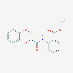 molecular formula C18H17NO5 B5002189 ethyl 2-[(2,3-dihydro-1,4-benzodioxin-2-ylcarbonyl)amino]benzoate 