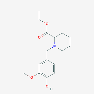 ethyl 1-(4-hydroxy-3-methoxybenzyl)-2-piperidinecarboxylate