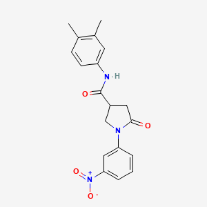 molecular formula C19H19N3O4 B5002245 N-(3,4-dimethylphenyl)-1-(3-nitrophenyl)-5-oxo-3-pyrrolidinecarboxamide 