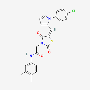 2-(5-{[1-(4-chlorophenyl)-1H-pyrrol-2-yl]methylene}-2,4-dioxo-1,3-thiazolidin-3-yl)-N-(3,4-dimethylphenyl)acetamide