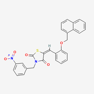 molecular formula C28H20N2O5S B5002255 5-[2-(1-naphthylmethoxy)benzylidene]-3-(3-nitrobenzyl)-1,3-thiazolidine-2,4-dione 