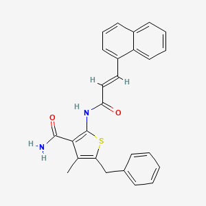 molecular formula C26H22N2O2S B5002272 5-benzyl-4-methyl-2-{[3-(1-naphthyl)acryloyl]amino}-3-thiophenecarboxamide 