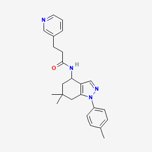 molecular formula C24H28N4O B5002283 N-[6,6-dimethyl-1-(4-methylphenyl)-4,5,6,7-tetrahydro-1H-indazol-4-yl]-3-(3-pyridinyl)propanamide 