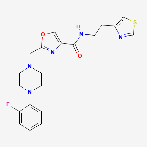 molecular formula C20H22FN5O2S B5002305 2-{[4-(2-fluorophenyl)-1-piperazinyl]methyl}-N-[2-(1,3-thiazol-4-yl)ethyl]-1,3-oxazole-4-carboxamide 