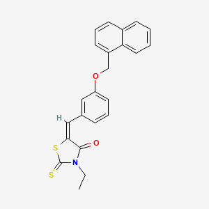 molecular formula C23H19NO2S2 B5002341 (5E)-3-ethyl-5-[[3-(naphthalen-1-ylmethoxy)phenyl]methylidene]-2-sulfanylidene-1,3-thiazolidin-4-one 