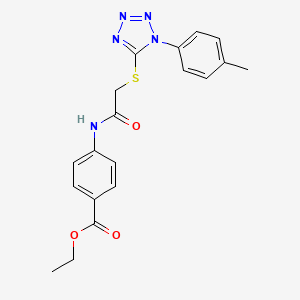 molecular formula C19H19N5O3S B5002362 ethyl 4-[({[1-(4-methylphenyl)-1H-tetrazol-5-yl]sulfanyl}acetyl)amino]benzoate 