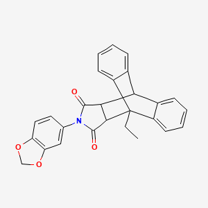 17-(1,3-benzodioxol-5-yl)-1-ethyl-17-azapentacyclo[6.6.5.0~2,7~.0~9,14~.0~15,19~]nonadeca-2,4,6,9,11,13-hexaene-16,18-dione