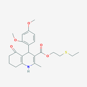 molecular formula C23H29NO5S B5002403 2-(ethylthio)ethyl 4-(2,4-dimethoxyphenyl)-2-methyl-5-oxo-1,4,5,6,7,8-hexahydro-3-quinolinecarboxylate 