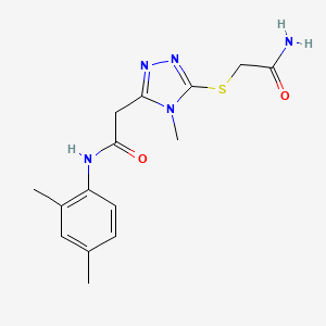 2-{5-[(2-amino-2-oxoethyl)sulfanyl]-4-methyl-4H-1,2,4-triazol-3-yl}-N-(2,4-dimethylphenyl)acetamide