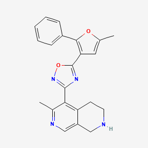 molecular formula C22H20N4O2 B5002429 6-methyl-5-[5-(5-methyl-2-phenyl-3-furyl)-1,2,4-oxadiazol-3-yl]-1,2,3,4-tetrahydro-2,7-naphthyridine trifluoroacetate 