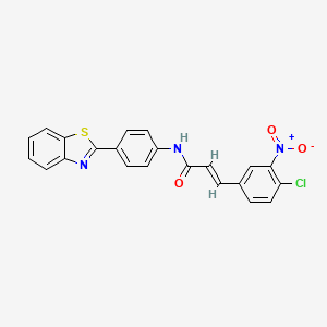 (2E)-N-[4-(1,3-benzothiazol-2-yl)phenyl]-3-(4-chloro-3-nitrophenyl)prop-2-enamide