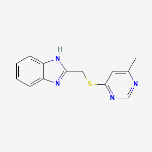 molecular formula C13H12N4S B5002480 2-{[(6-methyl-4-pyrimidinyl)thio]methyl}-1H-benzimidazole 