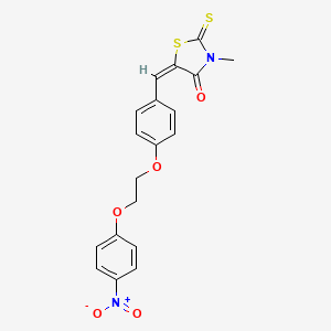 (5E)-3-METHYL-5-({4-[2-(4-NITROPHENOXY)ETHOXY]PHENYL}METHYLIDENE)-2-SULFANYLIDENE-1,3-THIAZOLIDIN-4-ONE