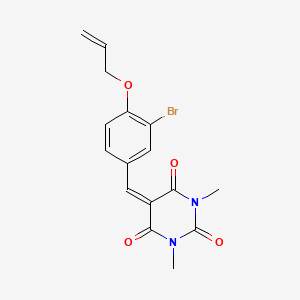 5-[3-bromo-4-(prop-2-en-1-yloxy)benzylidene]-1,3-dimethylpyrimidine-2,4,6(1H,3H,5H)-trione