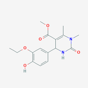 Methyl 4-(3-ethoxy-4-hydroxyphenyl)-1,6-dimethyl-2-oxo-1,2,3,4-tetrahydropyrimidine-5-carboxylate