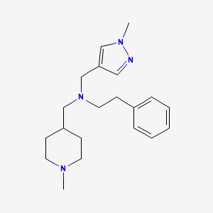 molecular formula C20H30N4 B5002628 N-[(1-methylpiperidin-4-yl)methyl]-N-[(1-methylpyrazol-4-yl)methyl]-2-phenylethanamine 