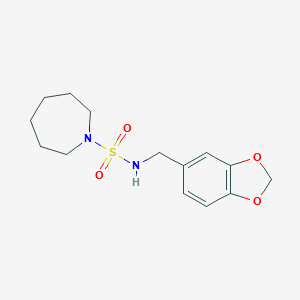 molecular formula C14H20N2O4S B500265 N-(1,3-benzodioxol-5-ylmethyl)-1-azepanesulfonamide CAS No. 927590-10-1