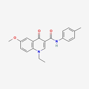 molecular formula C20H20N2O3 B5002658 1-ethyl-6-methoxy-N-(4-methylphenyl)-4-oxo-1,4-dihydro-3-quinolinecarboxamide 