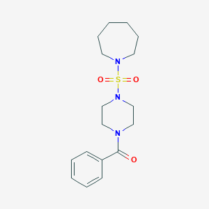 molecular formula C17H25N3O3S B500266 1-[(4-Benzoylpiperazin-1-yl)sulfonyl]azepane CAS No. 838869-71-9