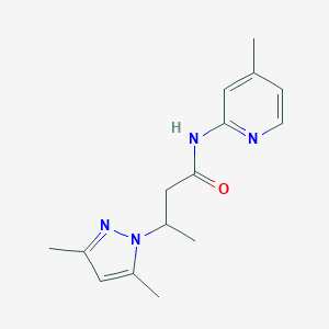 molecular formula C15H20N4O B500268 3-(3,5-dimethyl-1H-pyrazol-1-yl)-N-(4-methyl-2-pyridinyl)butanamide CAS No. 957506-94-4