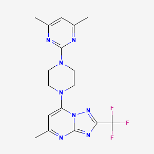 7-[4-(4,6-dimethyl-2-pyrimidinyl)-1-piperazinyl]-5-methyl-2-(trifluoromethyl)[1,2,4]triazolo[1,5-a]pyrimidine