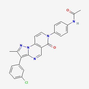 N-{4-[3-(3-chlorophenyl)-2-methyl-6-oxopyrazolo[1,5-a]pyrido[3,4-e]pyrimidin-7(6H)-yl]phenyl}acetamide