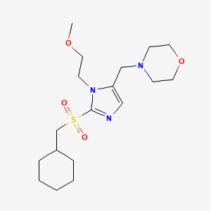 molecular formula C18H31N3O4S B5002698 4-{[2-[(cyclohexylmethyl)sulfonyl]-1-(2-methoxyethyl)-1H-imidazol-5-yl]methyl}morpholine 