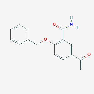 molecular formula C16H15NO3 B050027 5-乙酰-2-(苯甲氧基)苯甲酰胺 CAS No. 75637-30-8