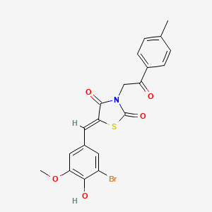 molecular formula C20H16BrNO5S B5002724 5-(3-bromo-4-hydroxy-5-methoxybenzylidene)-3-[2-(4-methylphenyl)-2-oxoethyl]-1,3-thiazolidine-2,4-dione 