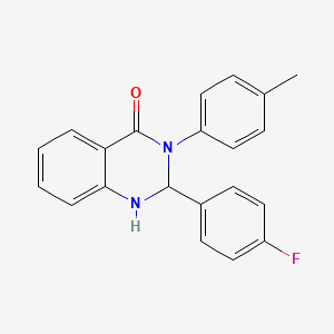 molecular formula C21H17FN2O B5002740 2-(4-FLUOROPHENYL)-3-(4-METHYLPHENYL)-1,2,3,4-TETRAHYDROQUINAZOLIN-4-ONE 