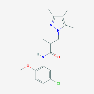 N-(5-chloro-2-methoxyphenyl)-2-methyl-3-(3,4,5-trimethyl-1H-pyrazol-1-yl)propanamide