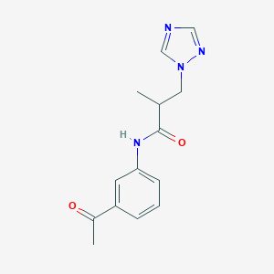 N-(3-acetylphenyl)-2-methyl-3-(1H-1,2,4-triazol-1-yl)propanamide