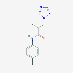 molecular formula C13H16N4O B500279 2-methyl-N-(4-methylphenyl)-3-(1H-1,2,4-triazol-1-yl)propanamide CAS No. 941912-69-2