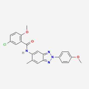 molecular formula C22H19ClN4O3 B5002804 5-chloro-2-methoxy-N-[2-(4-methoxyphenyl)-6-methyl-2H-1,2,3-benzotriazol-5-yl]benzamide 