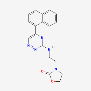 molecular formula C18H17N5O2 B5002830 3-(2-{[5-(1-naphthyl)-1,2,4-triazin-3-yl]amino}ethyl)-1,3-oxazolidin-2-one 