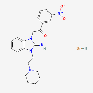 2-{2-imino-3-[2-(1-piperidinyl)ethyl]-2,3-dihydro-1H-benzimidazol-1-yl}-1-(3-nitrophenyl)ethanone hydrobromide