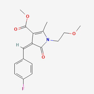 molecular formula C17H18FNO4 B5002851 methyl 4-(4-fluorobenzylidene)-1-(2-methoxyethyl)-2-methyl-5-oxo-4,5-dihydro-1H-pyrrole-3-carboxylate 