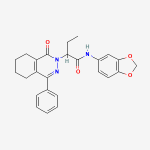 molecular formula C25H25N3O4 B5002859 N-1,3-benzodioxol-5-yl-2-(1-oxo-4-phenyl-5,6,7,8-tetrahydro-2(1H)-phthalazinyl)butanamide 