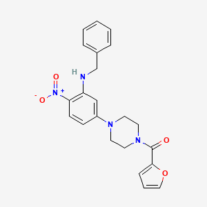 molecular formula C22H22N4O4 B5002917 N-benzyl-5-[4-(2-furoyl)-1-piperazinyl]-2-nitroaniline 