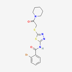 2-bromo-N-[5-(2-oxo-2-piperidin-1-ylethyl)sulfanyl-1,3,4-thiadiazol-2-yl]benzamide