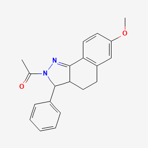 molecular formula C20H20N2O2 B5002975 2-acetyl-7-methoxy-3-phenyl-3,3a,4,5-tetrahydro-2H-benzo[g]indazole 