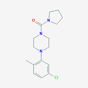 molecular formula C16H22ClN3O B500298 1-(5-Chloro-2-methylphenyl)-4-(1-pyrrolidinylcarbonyl)piperazine CAS No. 942357-12-2